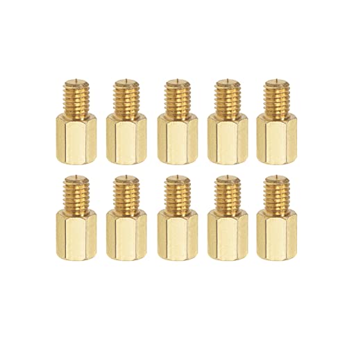 Afstandhouders & Steunstukken | 10 Stuks M6 Standoffs Schroeven, Messing Hex PCB Standoffs, Houd Hoogte Consistent, Geweldig Voor Moederbord (Gouden Tint, 10Mm+8Mm) Afstandhouders & Steunstukken Afstandhouders & Steunstukken