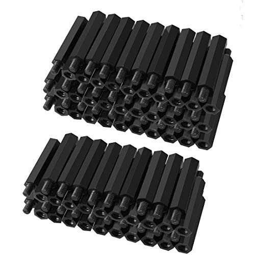 Afstandhouders & Steunstukken | 100 stuks M4 30+6 mm mannelijke draad nylon hex standoff spacer schroeven PCB-pilaar zwart Afstandhouders & Steunstukken Afstandhouders & Steunstukken