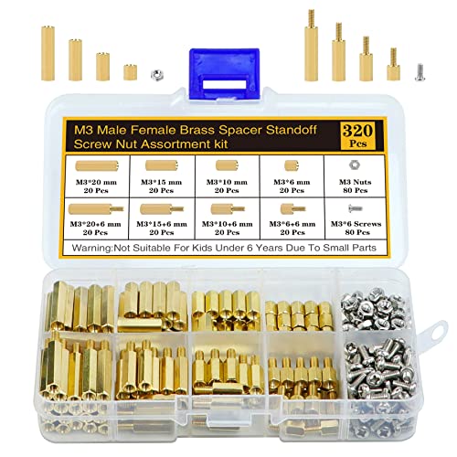 Afstandhouders & Steunstukken | 32 Stuks M3 Moederbordafstandhouders & Schroeven & Moeren Kit, Hex Male-Vrouwelijke Messing Spacer Afstandhouders, Laptop Schroeven Voor Doe-Het-Zelf Computerbouw, Elektronische Projecten, Raspberry Pi, Printplaat Etc. Afstandhouders & Steunstukken Afstandhouders & Steunstukken