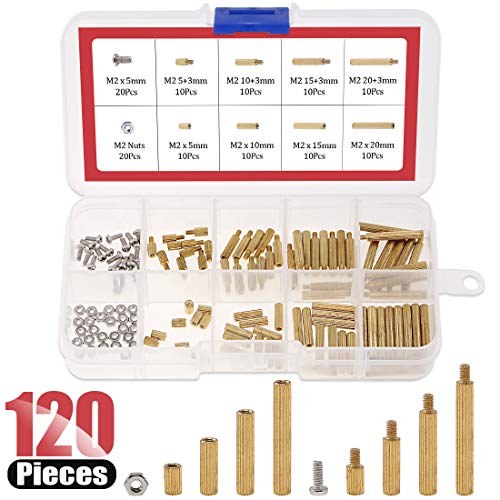 Afstandhouders & Steunstukken | Hilitchi 12-delige M2 Mannelijke Vrouwelijke Messing Spacer Standoff Schroef Moer Assortiment Kit (Messing M2) Afstandhouders & Steunstukken Afstandhouders & Steunstukken