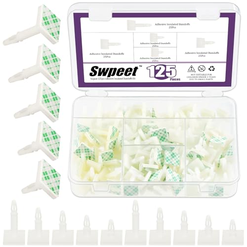 Afstandhouders & Steunstukken | Swpeet 125 Stuks 5 Maten Witte .19″ .31″ .43″ .56″ .62″ Ondersteunende Hoogte Lijm Geïsoleerde Standoffs Plakkerige PCB Spacer Assortiment Kit, Lijm Standoffs Geïsoleerde Standoffs Voor PCB PC Bord Afstandhouders & Steunstukken Afstandhouders & Steunstukken