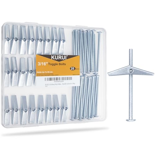 Ankers | 3/16 Toggle Bolts Voor Gipsplaten, 25 Stuks Zware Metalen Gipsplaatankers Set, Gipsplaatankers En Schroeven Set, Vlinderankers Voor Plafond, Sheetrock, Holle Wand Ankers Ankers