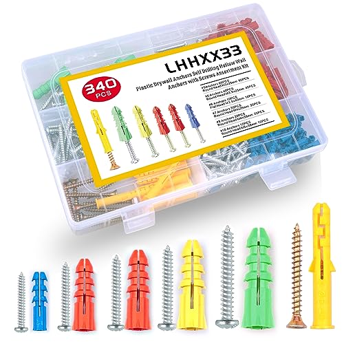 Ankers | 34-delige Set Voorgeboorde Plafondankers En Schroeven – 17 Plastic Wandankers En 17 Schroeven – Assortiment Maten – Inclusief Organizer Box – Schroeven En Ankeren, Wandankers En Schroeven Voor Gipsplaten Ankers Ankers