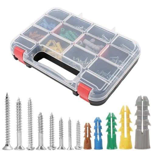 Ankers | 370 Stuks Plastic Gipswand Anker Kit Met Schroeven, Inclusief 5 Verschillende Assortiment Maten Ankers En Schroeven Ankers Ankers