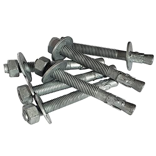 Ankers | 5/8″ X 6″ Wedge Anchor | Heetgedompeld Gegalvaniseerd | Inclusief Zeskantmoer en Platte Ring | 1 Stuk Per Doos Ankers Ankers