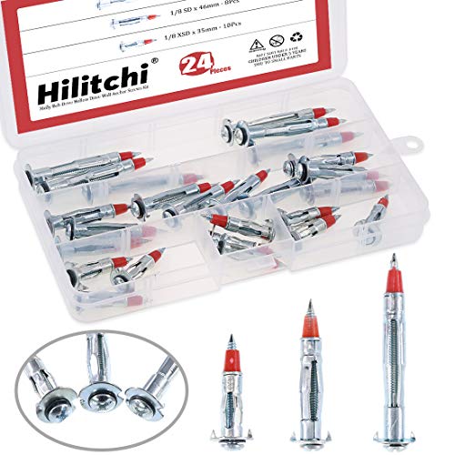 Ankers | Hilitchi 24-delige [3-maten] 35mm 46mm 59mm Lange Holle Wandankers Assortiment Kit Verzinkt Staal Zware Philips Rondkop Molly Bout Voor Gipsplaat Ankers Ankers