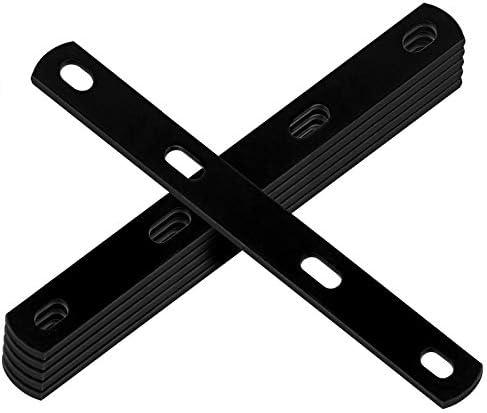 Beugels | 12″ Herstelplaat Zwarte Stalen Straps Rechte Reparatie Platen Zware Industrie Boerderij Houtbewerking Speedbrace Metaalsteun, 12-1/8″L X 1-1/8″W, Dikte 4Mm, Maximaal Belastbaar 110Lb (6 Stuks) Beugels Beugels