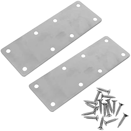 Beugels | 2 Sets RVS Hoekcode L Beugels voor Planken Metaal Reparatiebeugel L Beugels Zware Plankhouders Zware Plankbeugels Platte Reparatieplaat Rechthoekige Bevestiger Beugels Beugels