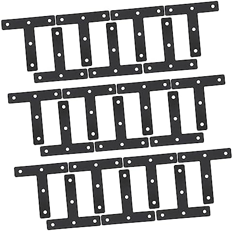 Beugels | 20 Stuks T-Patroon Patch T-Vorm Beugels RVS Hoekherstelplaat Metaalhouder Platte Meubelbevestigingsplaat Planksteun Platte Beugel Bracket Koudgewalst Staal Beugels Beugels