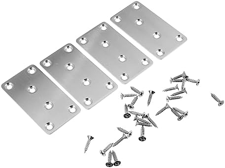 Beugels | Rechthoekige Hoekbeugels 4 Stuks RVS Plaat Legering Rectangle X4 Reparatieplaat Zware Beugels voor Planken Beugels Beugels