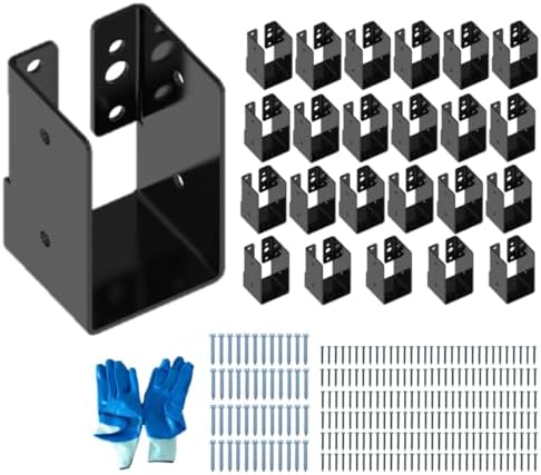 Beugels | Verborgen Balkdragers (24-pack) – 2″ X 4″ Stalen Plaat Balksteunen – Voor Buiten – Flensdragers – Geschikt Voor 2″ X 4″ Hout – Compleet Met Houtschroeven En Een Paar Handschoenen. Beugels Beugels