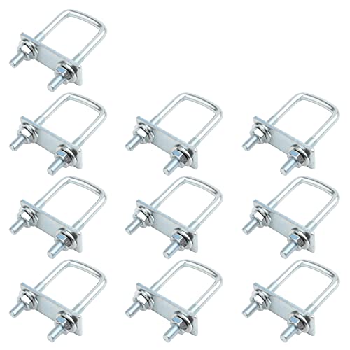 Bouten | 1 Pack Vierkante U-bouten 1-3/8 Inch Binnenbreedte, Gegalvaniseerde Stalen Vierkante Trailer U-bouten, Vierkante Bocht U-bouten, U-klemmen, Verstelbare Lengte: 1-3/8-2-3/8 Inch (35-6Mm) Bevestigingsmiddelen Bouten