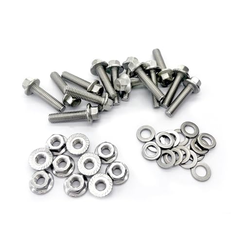 Bouten | 3 Sets M6X1.-2Mm Flens Zeskantige Bouten, Flens Zeskantige Schroeven, Hangbouten, Roestvrij Staal 18-8 (34), M6 Flensbout en Moeren, Ring voor het Bevestigen van Uitlaatcomponenten (M6X2Mm) Bevestigingsmiddelen Bouten