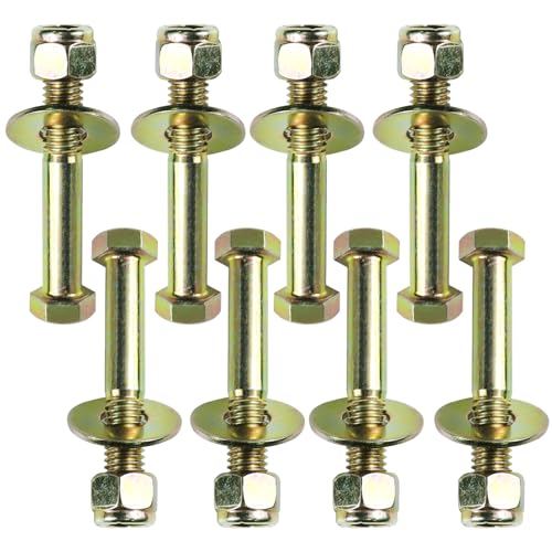 Bouten | 3/8″ X 2-1/2″ Zeskantbout met Kleur Galvanisatie, Inclusief Nylon Borgmoer en Grote Wasmachine Assortiment Kit, Legering Staal, Kwaliteit 5. (8 Stuks Verpakking) Bevestigingsmiddelen Bouten