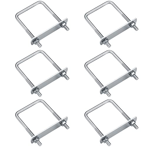 Bouten | 6-Pack Vierkante U-bouten, RVS U-bouten met Frameplaten en Moeren, 2″/5mm Binnenbreedte 3.15″/8mm Lengte, Vierkante U-vormige Bouten voor Auto’s, Trailers, Ski-boten, Zeilboten, Trailers Bevestigingsmiddelen Bouten