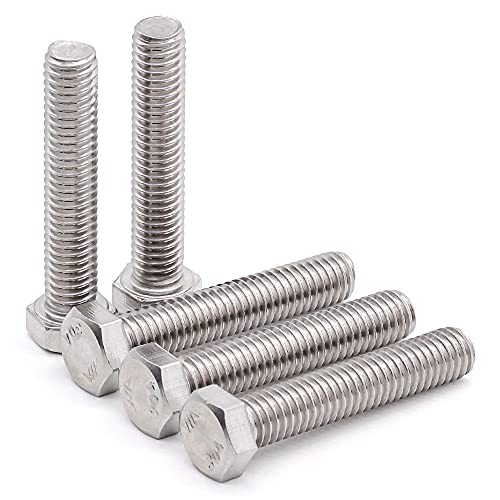 Bouten | 7/16-14 X 2-1/2″ (8 Stuks) RVS Zeskantbouten (3/8″ Tot 6″ Beschikbaar), 18/8 RVS 304, Volledig Gewikkeld, Machine Grof Gewinde, Geen Coating, Eenvoudige Afwerking Bevestigingsmiddelen Bouten