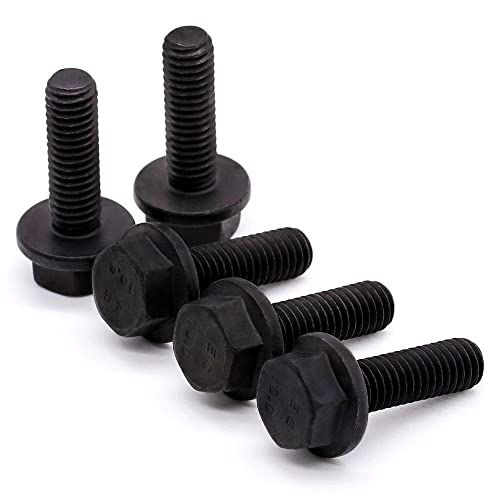 Bouten | M10-1.5 X 35Mm (10 Stuks) Legering Stalen Flensmoeren met Grote Moerkop, 10.9 Kwaliteit Zwarte Oxide Afwerking Gb5789 Volledige Draad Bevestigingsmiddelen Bouten