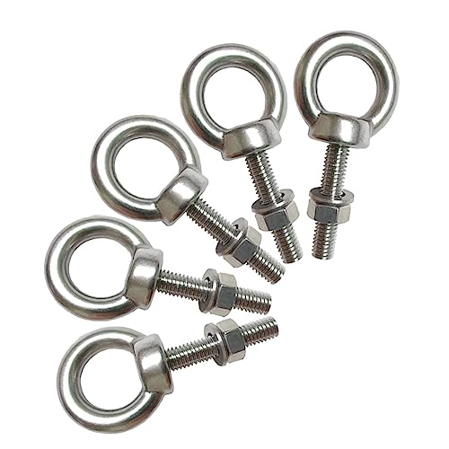 Bouten | Schouderoogbout, M6 RVS Oogbouten 1,2″ Zware Oogbouten Schroeven, 5 Stuks M6 (Draadlengte 30Mm), Accessoires Inclusief Moeren En Ringen Set Bevestigingsmiddelen Bouten