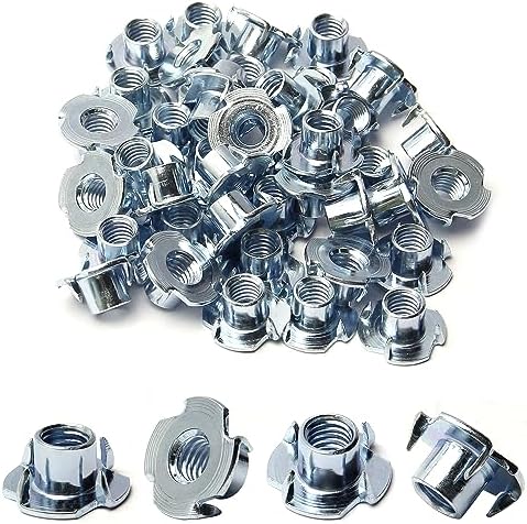 Draadmoeren | 3/8-16 T-Nut (50 Stuks), Verzinkte Koolstofstalen T-Nut, 7/16″ Buislengte, 4-Puntige Tee Blinde Moeren, Draadinvoegen Voor Hout, Klimhouders, Meubels, Kasten Bevestigingsmiddelen Draadmoeren