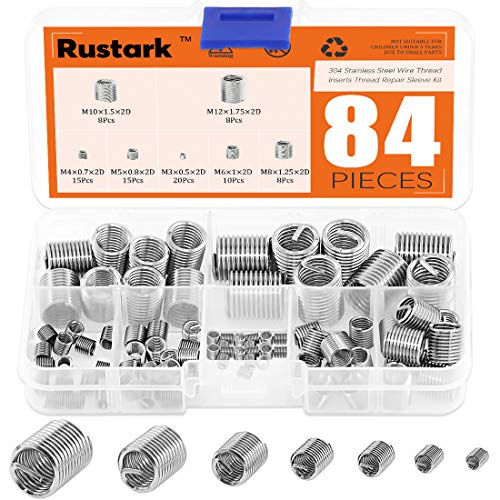 Draadmoeren | 84 Stuks 34 Roestvrijstalen Metrische M3 M4 M5 M6 M8 M1 M12 Draadinvoegen Stalen Huls Helicoil Type Schroefreparatieset Assortiment Kit Bevestigingsmiddelen Draadmoeren