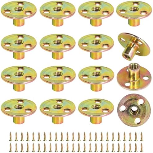 Draadmoeren | M8 Brad Gat T-Nut Met Schroeven, Verzinkt Koolstofstaal 3-Gat T-Nuts, Insteek Vrouwelijke Draad Bevestigingsmateriaal Voor Houten Meubels En Doe-Het-Zelf Project – 16 Set (64 Stukken) Bevestigingsmiddelen Draadmoeren