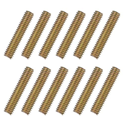 Draadstangen & Bouten | 12 Stuks Volledig Draadstangen 5/16X1-1/2″ Alle Draad Studs Lange Draad Schroeven Koolstofstaal Voor Meubels Tuinhekken Montage Assemblage Bevestiging Frame Verbinding Kleurrijk Zink Bevestigingsmiddelen Draadstangen & Bouten