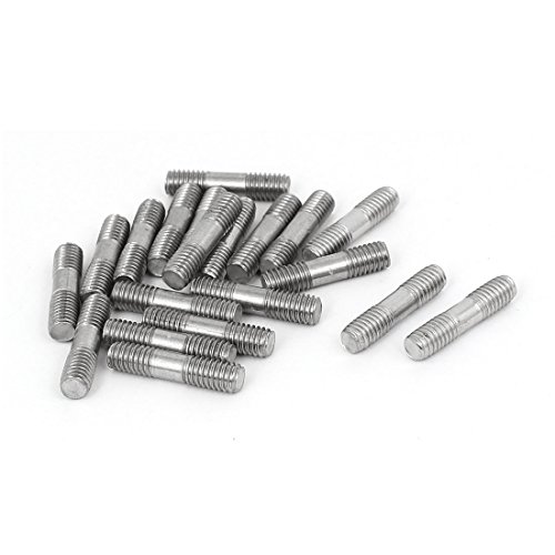 Draadstangen & Bouten | M6X25Mm 304 RVS Dubbel Eind Draad Stud Schroef Bout 20 Stuks Bevestigingsmiddelen Draadstangen & Bouten