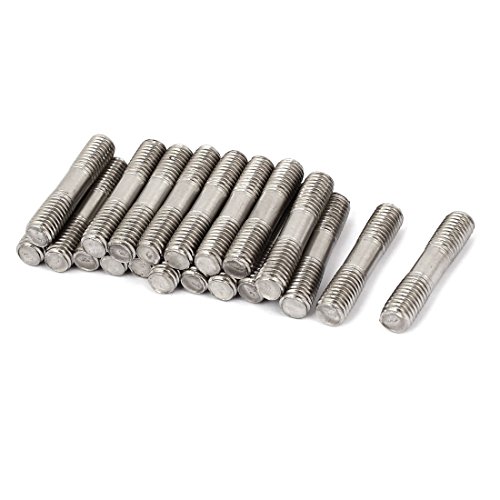 Draadstangen & Bouten | M8X40Mm 304 RVS Dubbel Eind Draad Stud Tandstang Zilverkleurig 20 Stuks Bevestigingsmiddelen Draadstangen & Bouten