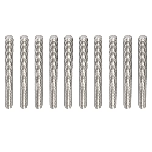 Draadstangen & Bouten | Volledig Draadstaaf 304 RVS Staafbouten, [Voor Klemmen en U-bouten] – M8 X 80Mm 1.25Mm Stapel Draad/ Zilver/ 10-Pack Bevestigingsmiddelen Draadstangen & Bouten