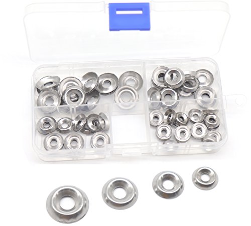 Hardware Wasmachines | 110 Stuks RVS Afwerkingscup Verzinkte Ringetjes Assortiment Kit, 6#/ 8#/ 10#/ 12# Bevestigingsmiddelen Hardware Wasmachines