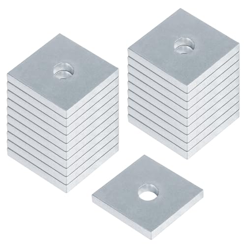 Hardware Wasmachines | 2-Pack Vierkante Steunringplaat, 1/4″ Boutmaat, Geschikt voor 1-5/8″ Steunkanaal, Elektro-Galvaniseerde Stalen Vlakke Lagerplaat, 5,6 mm Dikte Bevestigingsmiddelen Hardware Wasmachines