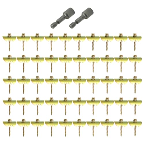 Krammen | 5 Stuks Gegalvaniseerde Heknagels – 2 Hulpnagels, Roestvrij & Herbruikbare Hekstaples Voor Draadgaas En Geweven Hekwerk, Hekstaples Bevestigingsnagels Met Accuboormachine Voor Snelle Installatie. Bevestigingsmiddelen Krammen