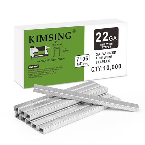 Krammen | 7106 22 Gauge 71 Serie Gegalvaniseerde Bekledingsstaples, 3/8-Inch Kroon 1/4-Inch Beenlengte, Bevestigingsmiddelen Voor Fijn Draad Nietmachine (1 Doos) Bevestigingsmiddelen Krammen