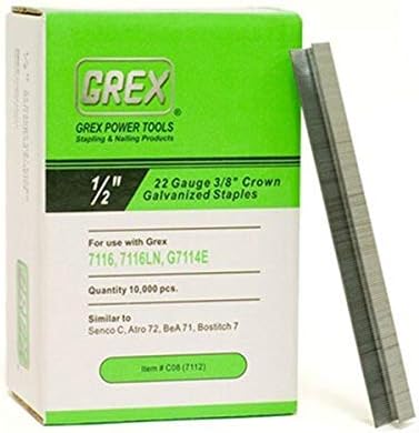 Krammen | Grex C8 22 Gauge 3/8-Inch Crown 1/2-Inch Lengte Gegalvaniseerde Nieten (1, Per Doos) Bevestigingsmiddelen Krammen