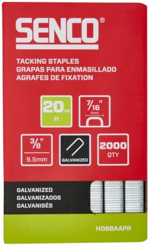 Krammen | H06Baapr 3/8″ 20 Gauge 7/16″ Kroon Tack Staples, Gegalvaniseerde Afwerking 1.000 Stuks Verpakking Bevestigingsmiddelen Krammen