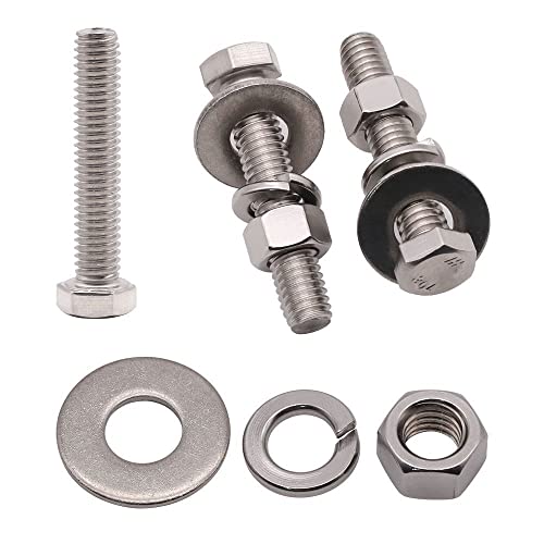 Moer- en Boutenset Assortimenten | (1 Set) M8-1.25 X 25 Mm RVS Zeskantbouten Zeskantmoeren Platte Ringen Veerringen Hardware Kit, 34 RVS 18-8, Volledig Draad Zeskantbout Assortiment Bevestigingsmiddelen Moer- en Boutenset Assortimenten