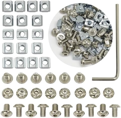 Moer- en Boutenset Assortimenten | 15 Sets Schroeven Moeren Kit Voor 22 Serie Hoekbeugel Connector, 15 Stuks M5 T Moeren + 15 Stuks M5 X 8Mm Zeskantkop Schroeven Voor Aluminium Profiel Accessoires (M5) Bevestigingsmiddelen Moer- en Boutenset Assortimenten