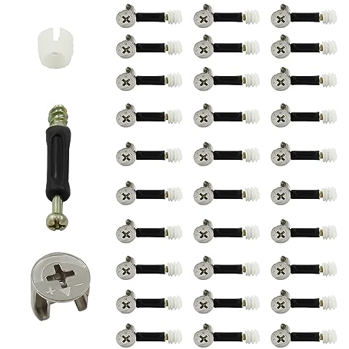 Moer- en Boutenset Assortimenten | 3 Sets Camlocks voor Meubels, 3-in-1 Excentrische Wielen, Meubel Camlock Bevestigingsmiddelen, Moer & Bout Assortiment Sets voor Lade, Dressoir, Kledingkast, Kast, 6X4Mm Bevestigingsmiddelen Moer- en Boutenset Assortimenten