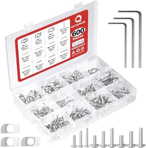 Moer- en Boutenset Assortimenten | 6 Stuks M3 M4 M5 Draad Sliding T-Nuts Assortiment Kit, Hamer Moer Met Zeskantige Knopkop Schroeven Voor Profielgroef Bevestigingsmiddelen Moer- en Boutenset Assortimenten