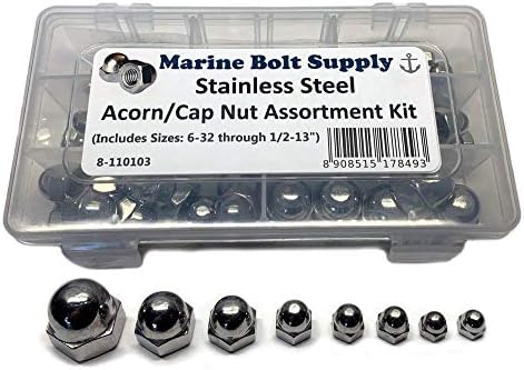 Moer- en Boutenset Assortimenten | RVS Eikel/Dekselmoer Assortiment Kit – Marine Bolt Supply 8-1113 Bevestigingsmiddelen Moer- en Boutenset Assortimenten