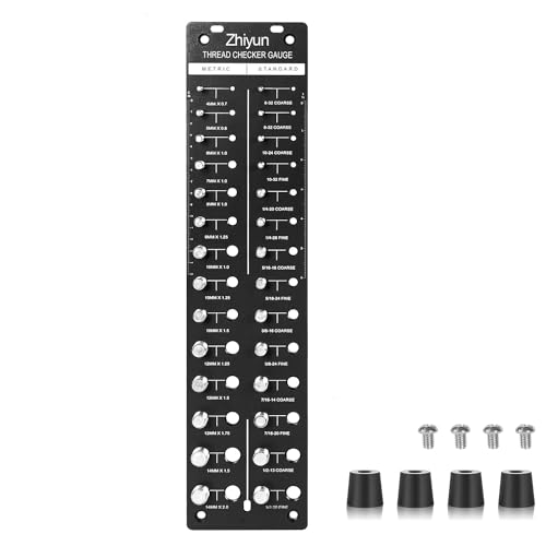 Moer- en Boutenset Assortimenten | Upgrade 28 Moer en Bout Draad Controleur, Bout- en Moergrootte Draadmeter, Sus 34 Bout- en Moeridentificatie Meter, 14 Standaard & 14 Metrische Bout Identificatie, Wandmontage Identibolt Bevestigingsmiddelen Moer- en Boutenset Assortimenten