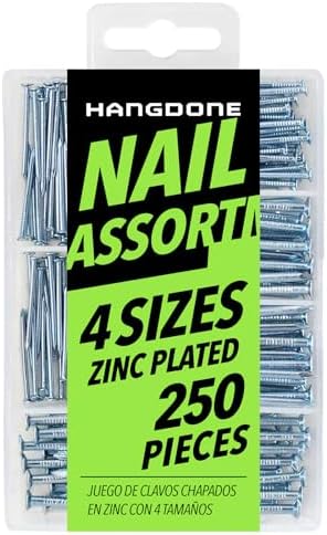 Nagels | Nagelassortiment 25-stuks, 4 maten, Assortiment nagels voor hout/gipsplaat, verzinkt afwerking Bevestigingsmiddelen Nagels