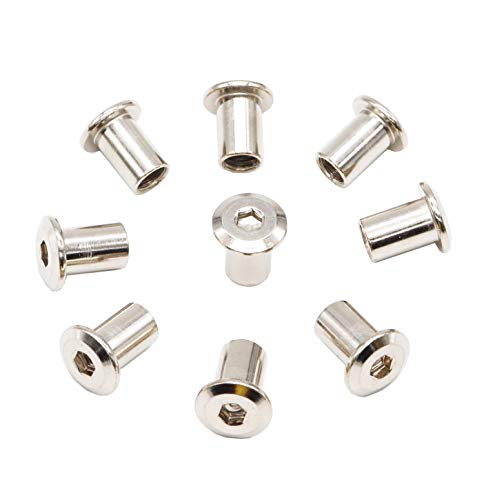 Noten | 30 Stuks M6X12Mm Rvs Verzonken Hex Socket Cap Insteekmoeren, Verbindingselement Moer Voor Meubels Bedden Zilverkleurig Vernikkeld Bevestigingsmiddelen Noten