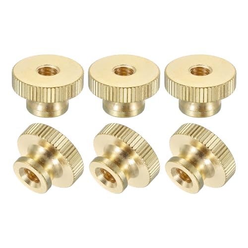 Noten | Knurled Duimmoeren, 6 Stuks M6 X D20Mm X H12Mm Messing Hoge Hoofd Doorvoergaten Met Kraag Hoge Hoofd Doorvoergaten Ronde Knoppen Bevestigingsmiddelen Voor 3D Printer Onderdelen, Machine Gereedschappen Bevestigingsmiddelen Noten