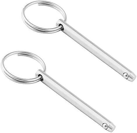 Pinnen | 2-Pack 316 RVS Snelsluitpin, Diameter 1/4″ (6,3 mm), Totale Lengte 3″ (76 mm), Effectieve Lengte 2,4″ (61 mm), Bimini Top Pin, Maritieme Hardware Bevestigingsmiddelen Pinnen