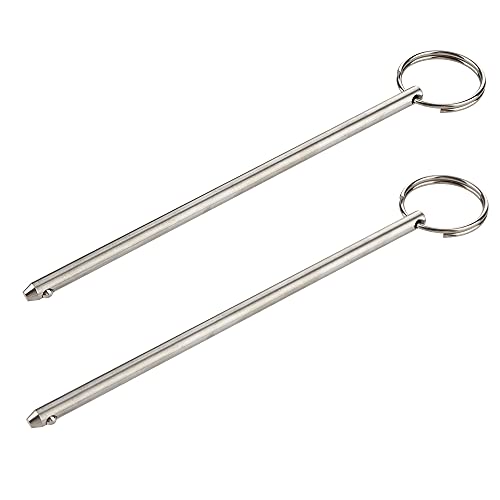 Pinnen | 2-pack Lange Snelle Ontgrendelingspen, Diameter 6 mm, Gebruikbare Lengte 146 mm, Totale Lengte 16 mm, Volledig 316 Roestvrij Staal, Bimini Top Pen, Maritieme Hardware Bevestigingsmiddelen Pinnen