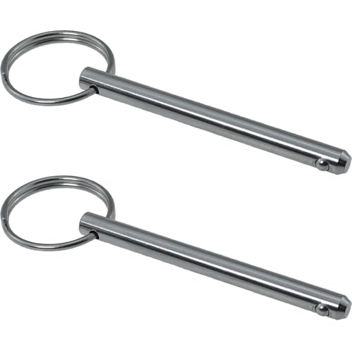 Pinnen | 2 Stuks 316 RVS Snelsluiting Veiligheidspen Marine Hardware Diameter 1/4 Inch Totale Lengte 3 Inch Bruikbare Lengte 2.4 Inch Geschikt Voor Jachtbevestiging En Caravanbevestiging Bevestigingsmiddelen Pinnen