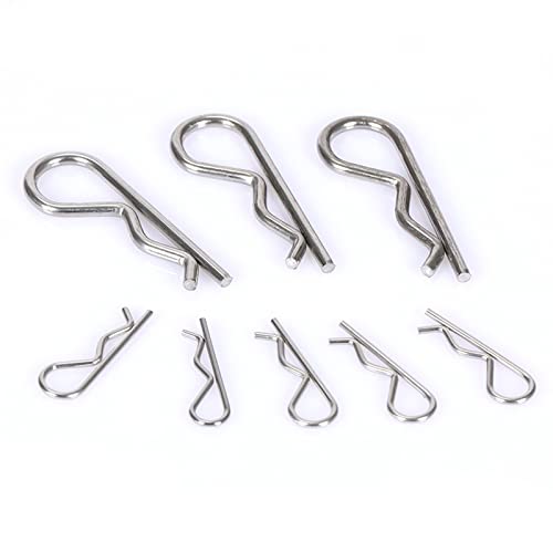 Pinnen | 2 Stuks Splitpen Assortiment Kit, R Clips Zware Kwaliteit Verzinkt Haarpen, Veerbevestiging Assortiment Kit Aanhangwagenpennen Clips Splitpen Voor Aanhangwagenpen Sluitsysteem Meerdere Maten M1-M3 Bevestigingsmiddelen Pinnen