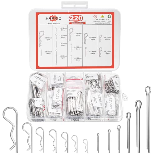 Pinnen | 22 Stuks 13 Maat Splitpen Assortiment Kit 34 RVS R Clips Hardware Pinnen & Haarspeld Splitpennen Set Voor Vrachtwagens, Motorreparatie Bevestigingsmiddelen Pinnen