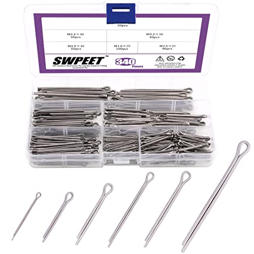 Pinnen | 34 Stuks 34 RVS Splittingpen Clip Sleutel Bevestigingsset Assortiment Kit Perfect Voor Automobielmechanica Kleine Motorreparatie Bevestigingsmiddelen Pinnen